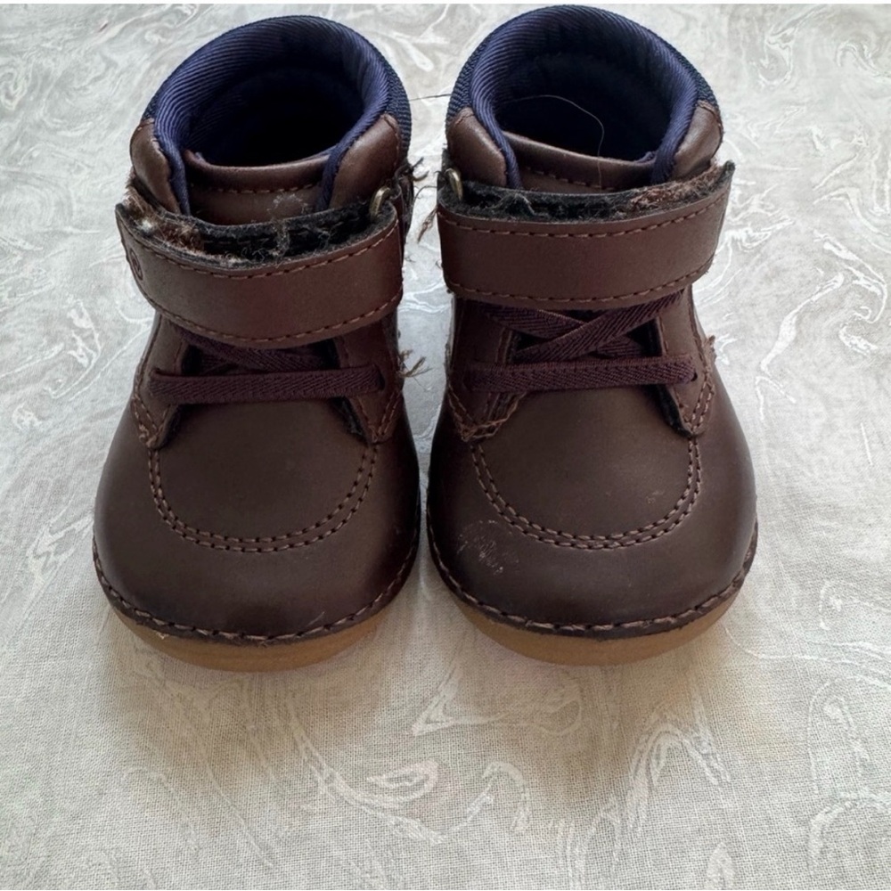 Stride Rite Leather Baby Boots 4M Size - Brown Leather
